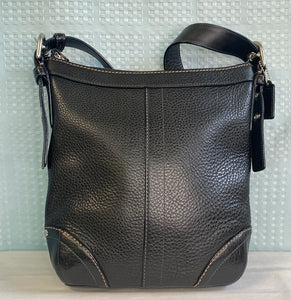 Coach Pebbled Leather Convertible Duffle Crossbody In Black