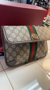 GUCCI OPHIDIA SMALL SUPREME MONOGRAM CANVAS BELT BAG/SLIING BAG