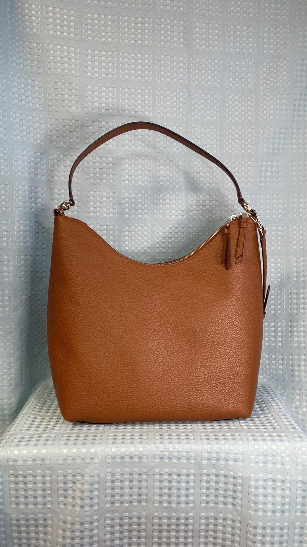 Kate Spade New York Zippy Pebble Leather Shoulder In Warm Ginger