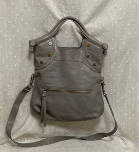 Foley + Corinna Snake Print Embossed Leather Lady Tote In Grey